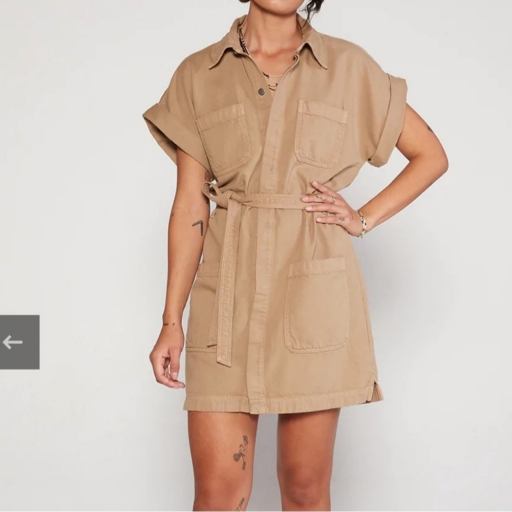 Etica Tan Utility Shirt Dress